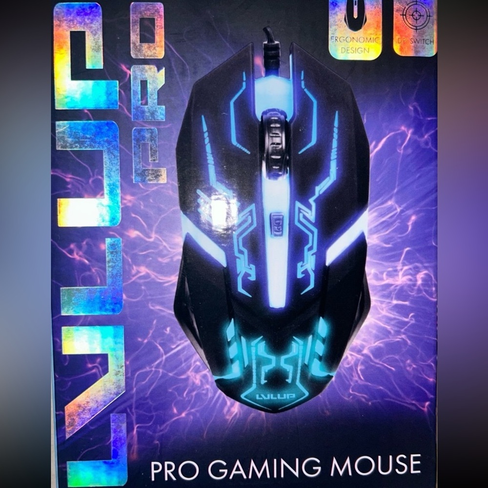 USB nwt nib gaming mouse usb 2.0 led backlit see thru black for Mac’s or PC’s ©️